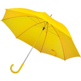 Зонт-трость с пластиковой ручкой, механический, желтый, D=103 см, 100% полиэстер 190 T