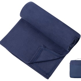 Плед для путешествий Flight в чехле с ручкой и карманом, темно-синий (P)