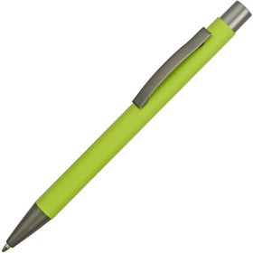 Ручка металлическая soft touch шариковая «Tender» с зеркальным слоем, зеленое яблоко/серый