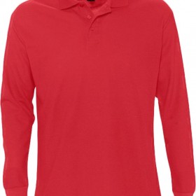 Рубашка поло мужская с длинным рукавом Star 170, красная