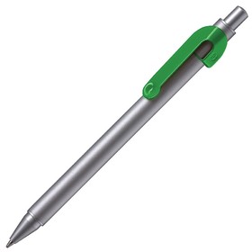 SNAKE, ручка шариковая, зеленый, серебристый корпус, металл