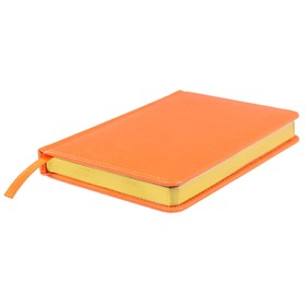 Ежедневник недатированный Joy, А5,  оранжевый, белый блок, золотой обрез