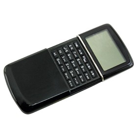 Калькулятор с календарем, черный, 6,2х10х1,5 см, пластик, тампопечать
