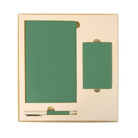 Набор подарочный PROVENCE, Универсальный аккумулятор(5000мАh), блокнот и ручка, зеленый, шт