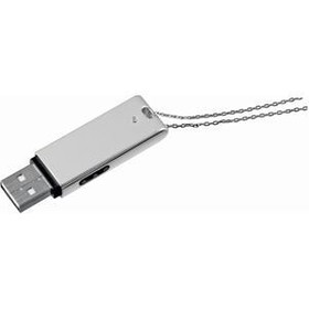 USB flash-память на цепочке (1 Gb), 6х1,6х0,8 см, посеребренный металл, лазерная гравировка