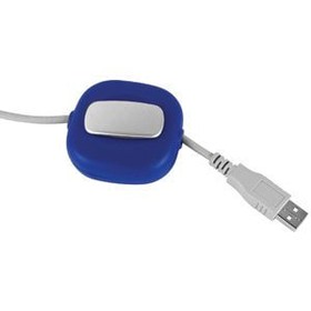 Катушка для USB-кабеля с фиксатором длины, синий, 6,3х5,9х2,4 см, пластик, тампопечать