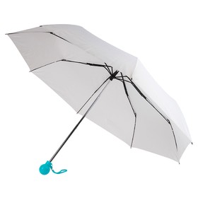 Зонт складной FANTASIA, механический, белый с голубой ручкой