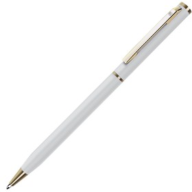 SLIM, ручка шариковая, белый/золотистый, металл