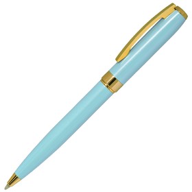 ROYALTY, ручка шариковая, бирюзовый/золотой, металл, лаковое покрытие