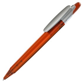 OTTO FROST SAT, ручка шариковая, фростированный оранжевый/серебристый клип, пластик