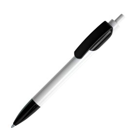 TRIS, ручка шариковая, белый корпус/черный, пластик