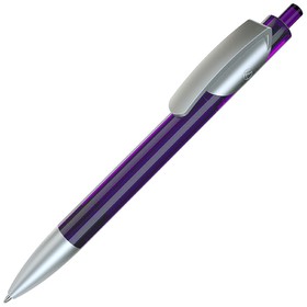TRIS LX SAT, ручка шариковая, прозрачный фиолетовый/серебристый, пластик