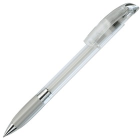 NOVE LX, ручка шариковая с грипом, прозрачный белый/хром, пластик