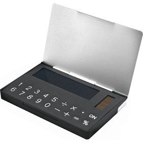 Калькулятор с визитницей, 9,8х6,1х1 см, металл,пластик, лазерная гравировка,тампопечать