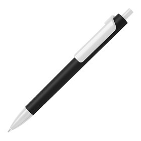 Ручка шариковая FORTE SOFT BLACK, черный/белый, пластик, покрытие soft touch