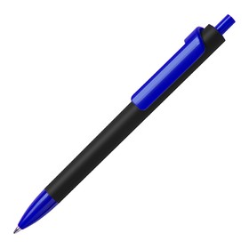 Ручка шариковая FORTE SOFT BLACK, черный/синий, пластик, покрытие soft touch
