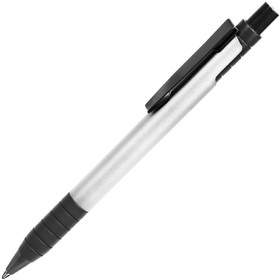 TOWER, ручка шариковая с грипом, серый/черный, металл/прорезиненная поверхность