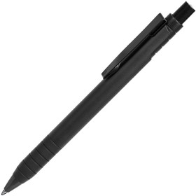 TOWER, ручка шариковая с грипом, черный, металл/прорезиненная поверхность