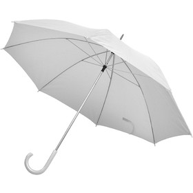Зонт-трость с пластиковой ручкой, механический, белый, D=103 см, 100% полиэстер