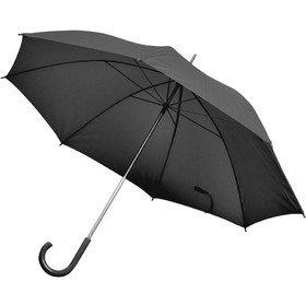 Зонт-трость с пластиковой ручкой, механический, черный, D=103 см, 100% полиэстер