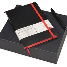 Подарочный набор Bruno Visconti «Megapolis Soft»: ежедневник А5 недат., ручка шарик., черный/красный
