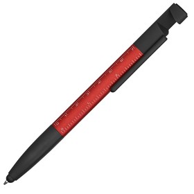 Ручка-стилус металлическая шариковая многофункциональная (6 функций) «Multy», красный