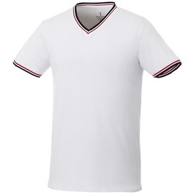 Мужская футболка Elbert с коротким рукавом, пике и кармашком, белый/темно-синий/красный