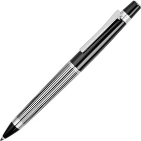 Ручка шариковая Nina Ricci модель «Funambule striped» в футляре, серебристый/черный