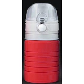 Бутылка для воды складная с карабином SPRING, красная, 550/250 мл,  силикон