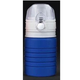 Бутылка для воды складная с карабином SPRING, синяя, 550/250 мл, силикон