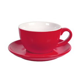 Чайная/кофейная пара CAPPUCCINO, красный, 260 мл, фарфор