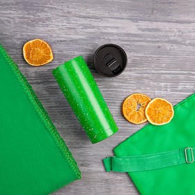 Набор подарочный B`COZY: плед, термокружка, рюкзак, зеленый