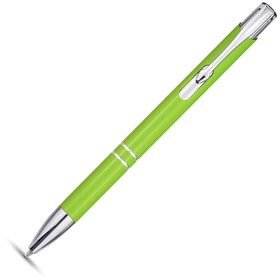 Алюминиевая шариковая кнопочная ручка Moneta, синие чернила, лайм
