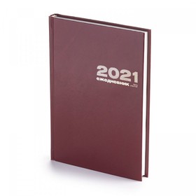Ежедневник А5 датированный «Бумвинил» 2021, бордовый