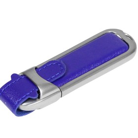 Флешка с массивным классическим корпусом, 32 Гб, синий/серебристый