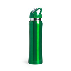 Бутылка для воды SMALY с трубочкой, зелёный,  800 мл, нержавеющая сталь