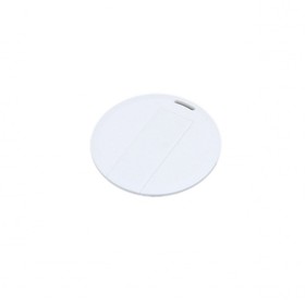 USB-флешка на 16 Гб в виде пластиковой карточки круглой формы, белый