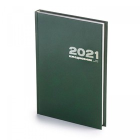 Ежедневник А5 датированный «Бумвинил» 2021, зеленый