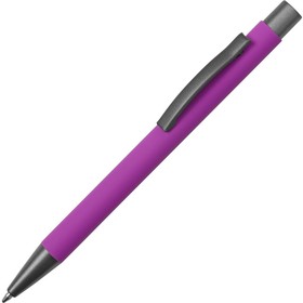 Ручка металлическая soft touch шариковая «Tender», фиолетовый/серый