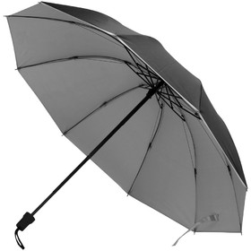 Зонт-наоборот складной Silvermist, черный с серебристым