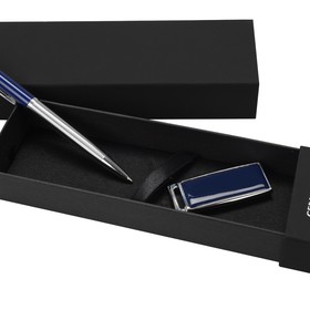Набор Cerruti 1881: ручка шариковая, флеш-карта USB 2.0 на 2 Гб «Zoom Blue»