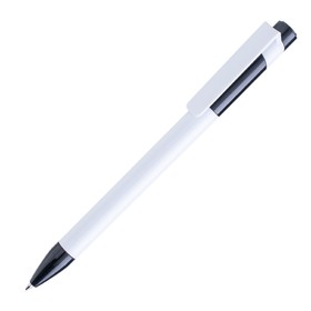 Ручка шариковая MAVA, белый/ черный,  пластик