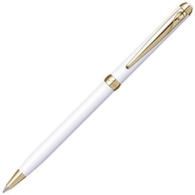 Ручка шариковая Pierre Cardin SLIM с поворотным механизмом, белый/золото