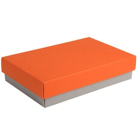 Коробка подарочная CRAFT BOX, 17,5*11,5*4 см, серый, оранжевый, картон 350 гр/м2