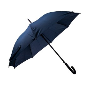 Зонт-трость ANTI WIND, полуавтомат, пластиковая ручка, тёмно-синий, D=103 см