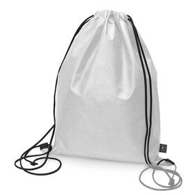 Рюкзак-мешок Reviver из нетканого переработанного материала RPET, белый