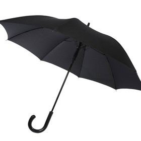 Fontana 23-дюймовый зонт карбонового цвета с механизмом автоматического открытия и изогнутой ручкой, черный