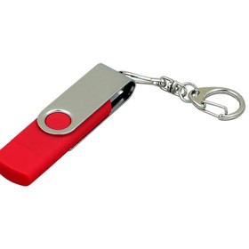 Флешка с  поворотным механизмом, c дополнительным разъемом Micro USB, 64 Гб, красный