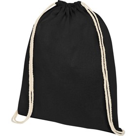 Рюкзак со шнурком Tenes из хлопка плотностью 140 г/м², черный