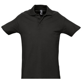 Рубашка поло мужская SPRING II,черный,4XL,100% хлопок, 210/м2